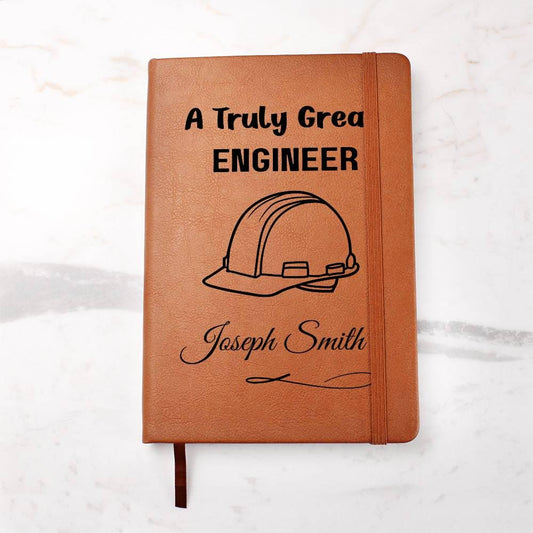 Engineer Gift Personalized Leather Journal – Gift for Civil Engineer – view 2