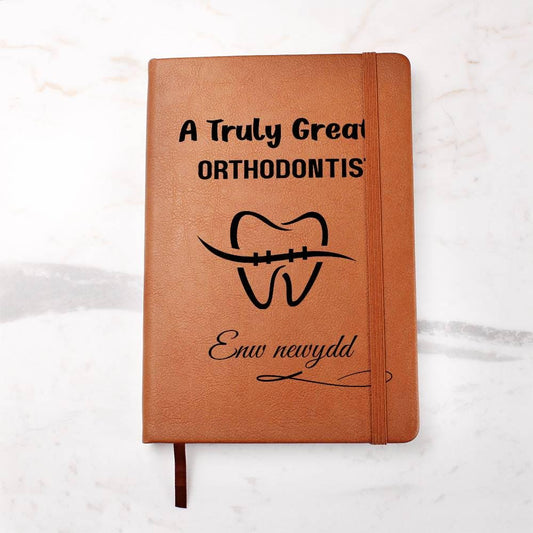 Orthodontist Gift Personalized Leather Journal – Dental Office Gifts – view 2
