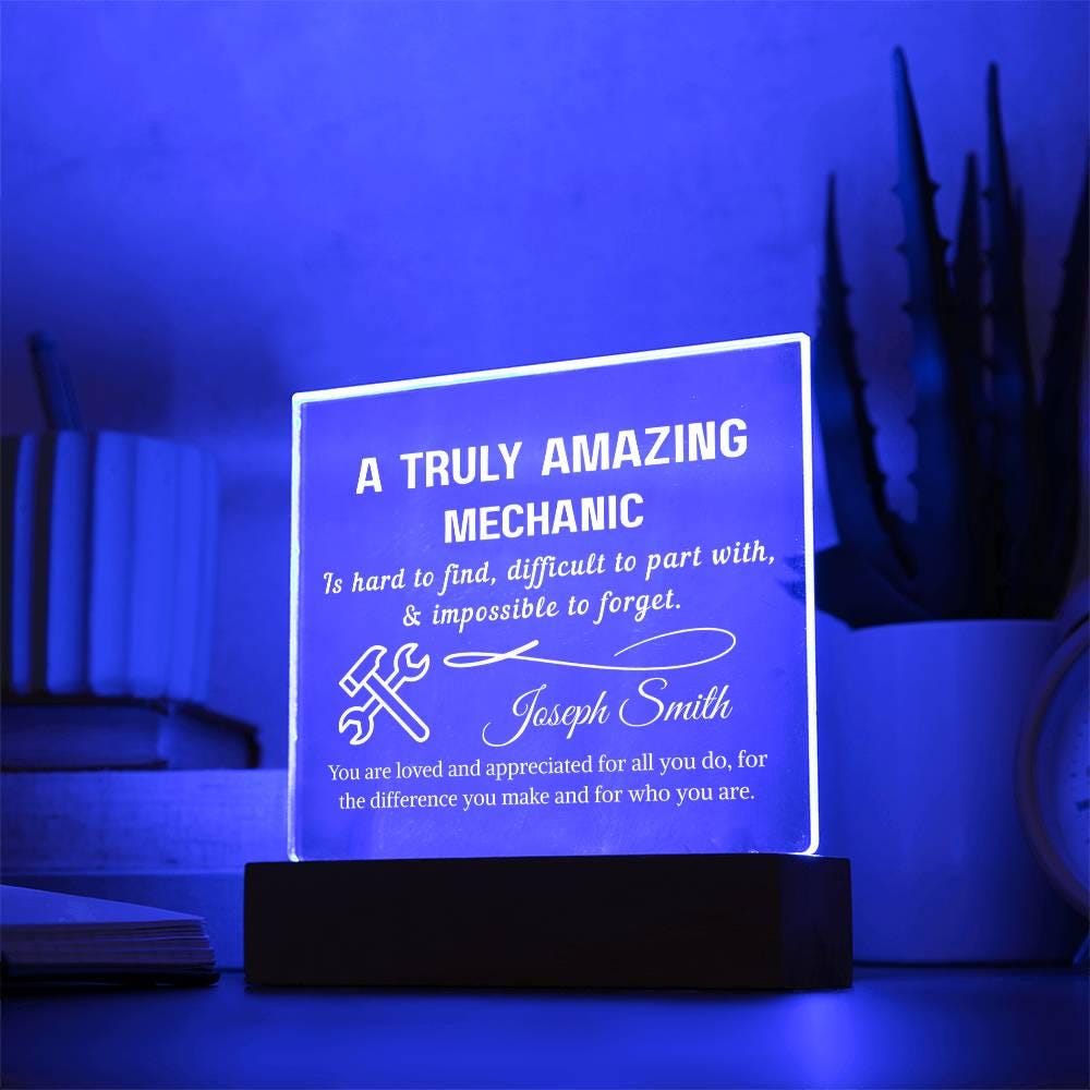 Mechanic Gift Personalized LED Acrylic Plaque – Gift for Auto – view 10