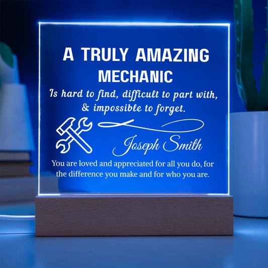 Mechanic Gift Personalized LED Acrylic Plaque – Gift for Auto – view 2