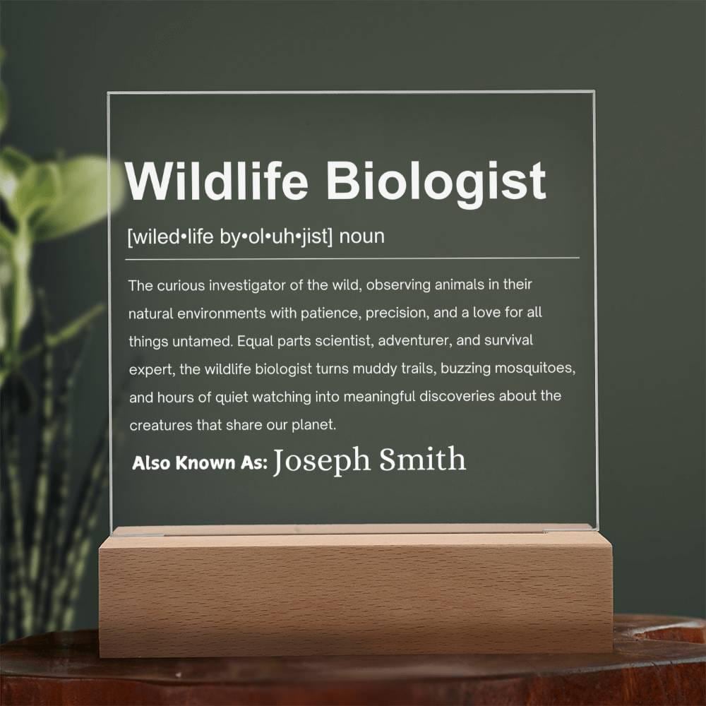 Wildlife Biologist Gift Personalized Definition Acrylic Plaque – view 10