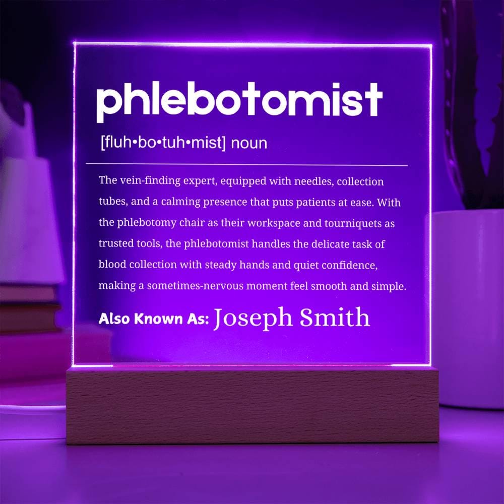 Phlebotomist Gift Personalized LED Acrylic Plaque – Phlebotomy Gifts – view 10
