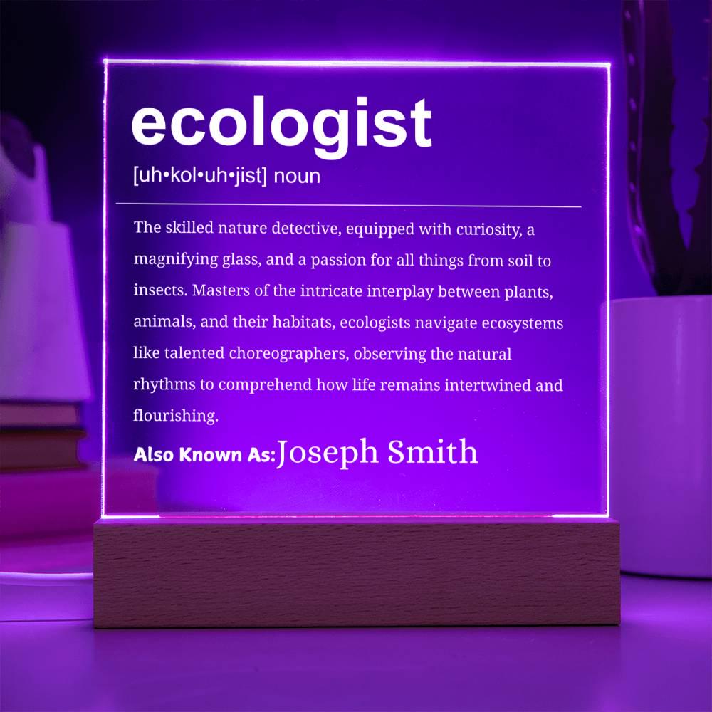 Ecologist Gift Personalized LED Acrylic Plaque – Ecology Graduate Gift – view 10