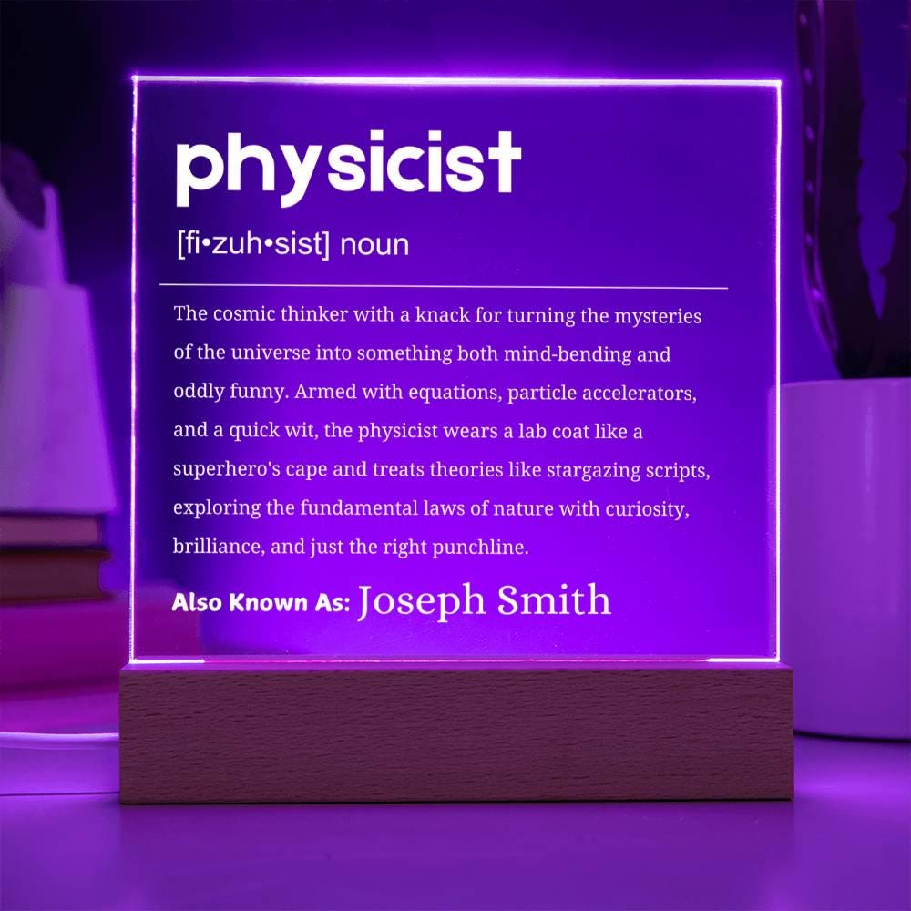 Physicists Definition Personalized LED Acrylic Plaque – Physics Gifts – view 10