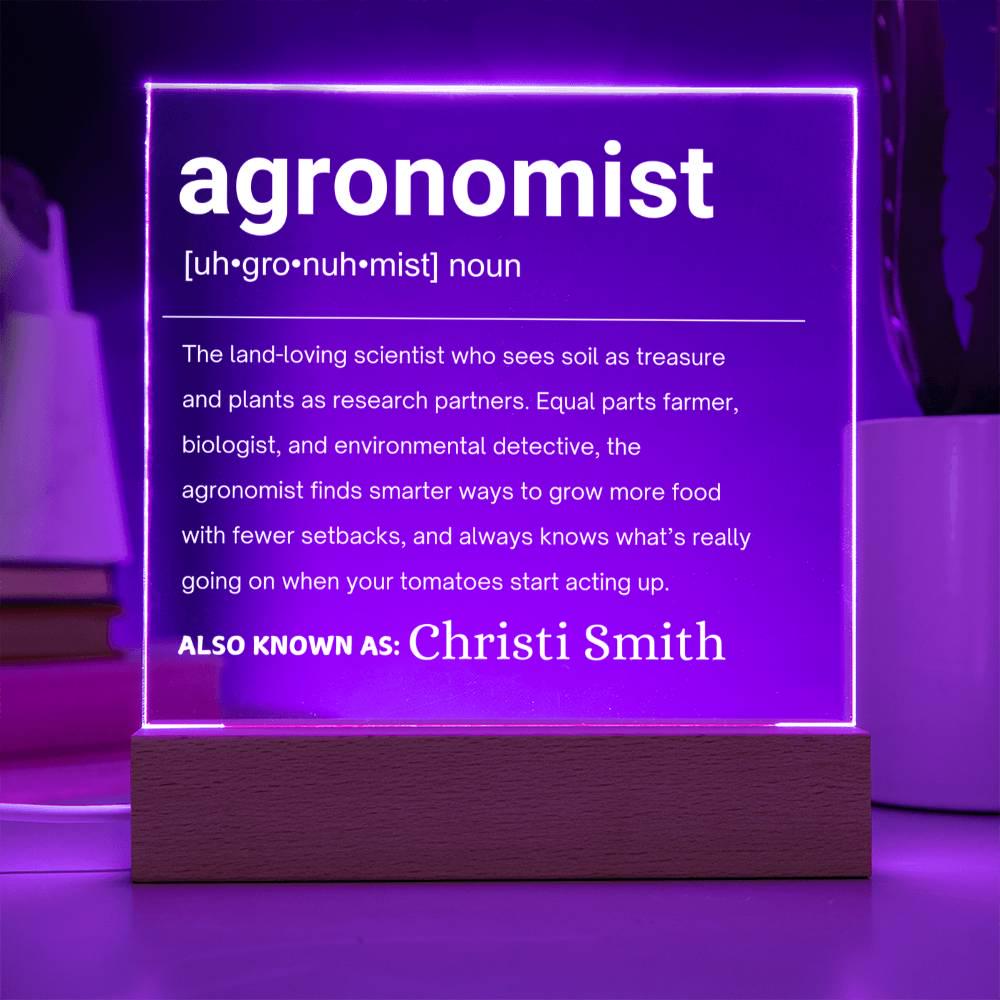 Agronomist Gift Personalized LED Acrylic Plaque – view 10