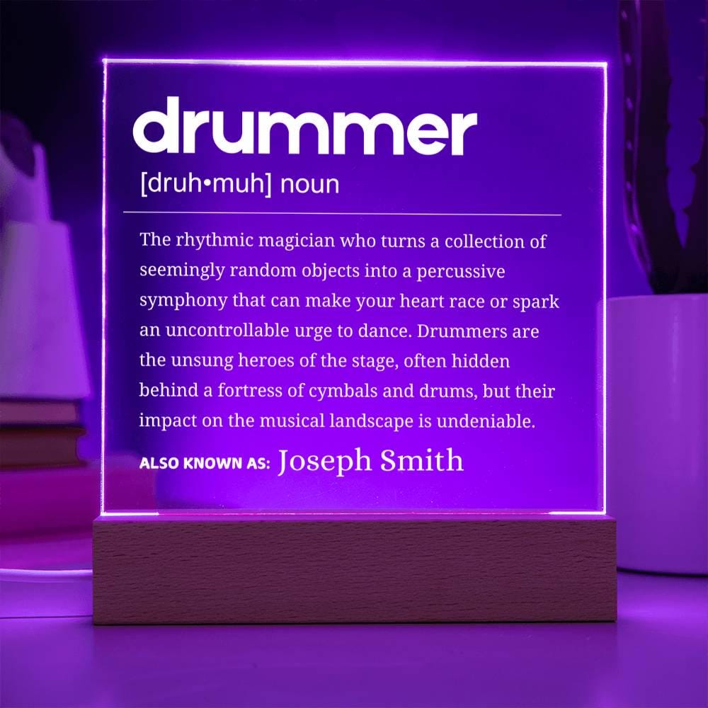 Drummer Definition Personalized LED Acrylic Plaque – Gift for Drummer – view 10