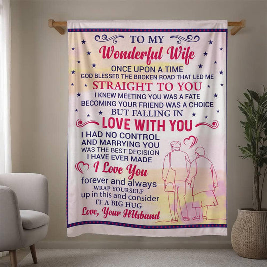 To My Wonderful Wife Personalized Blanket – Gift for Wife from Husband – view 2