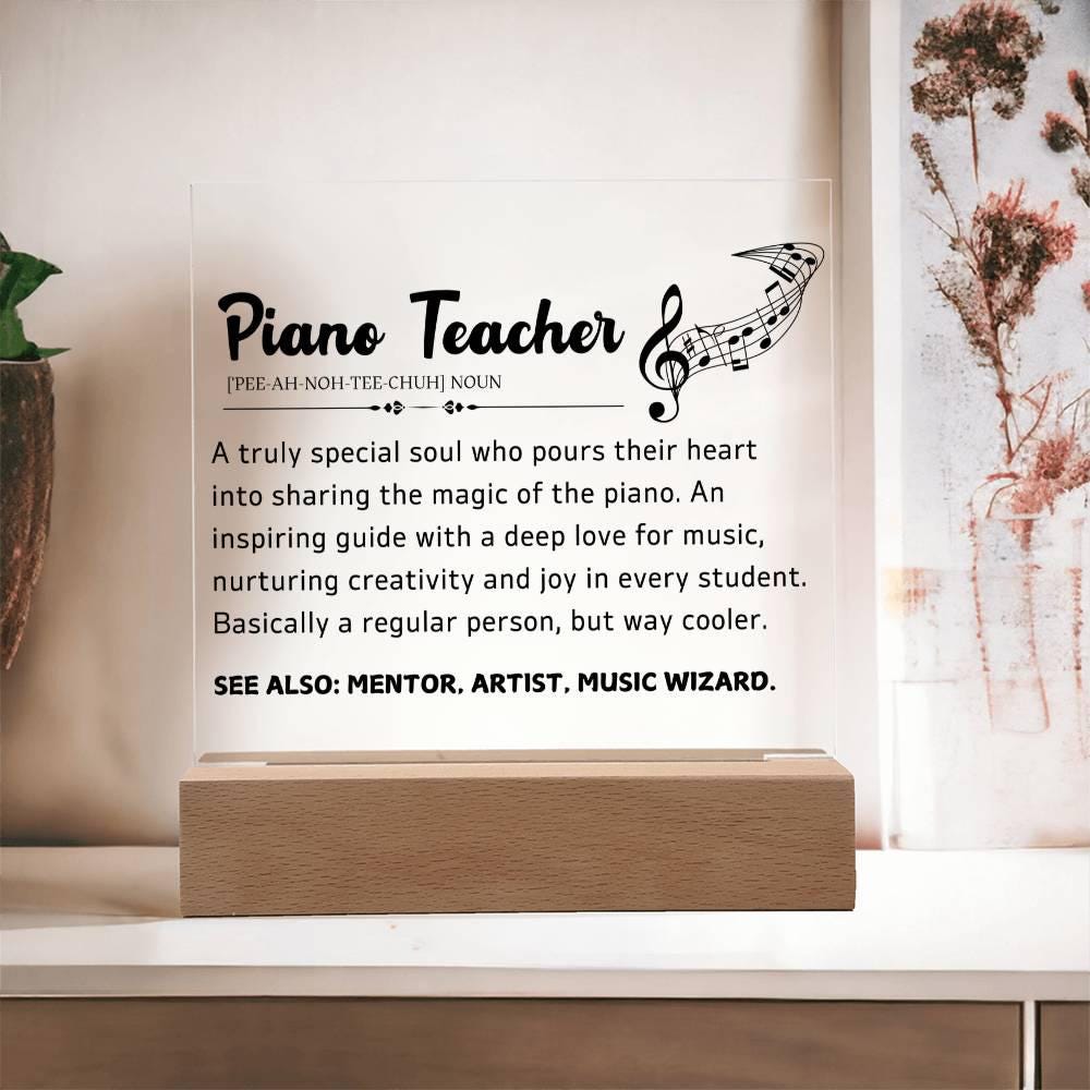 Piano Teacher Gift LED Acrylic Plaque – Gift for Piano Instructor – view 10