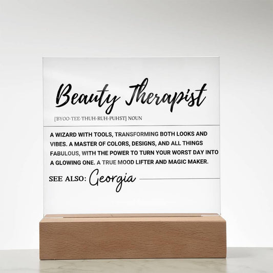 Beauty Therapist Personalized Acrylic Plaque – Gift for Makeup Artist – view 2