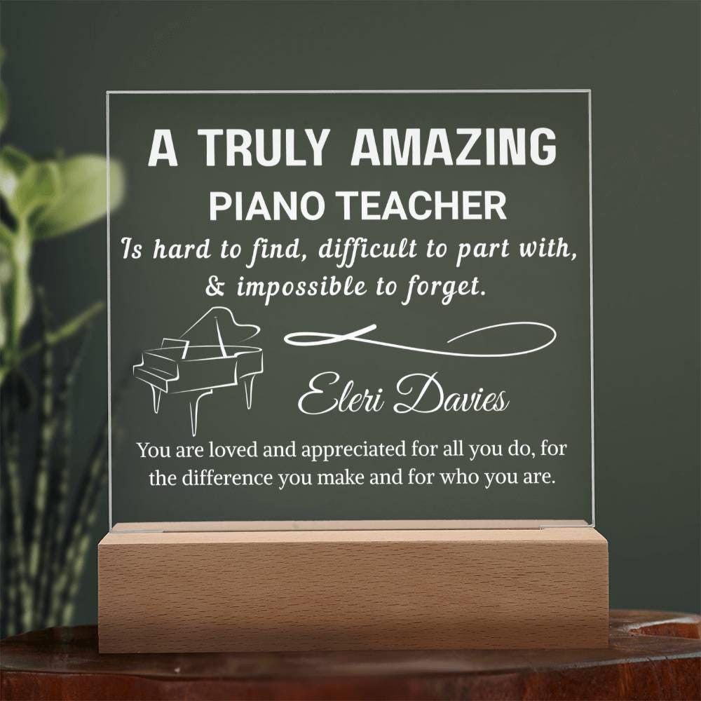 Piano Teacher Gift Personalized LED Acrylic Plaque – view 10