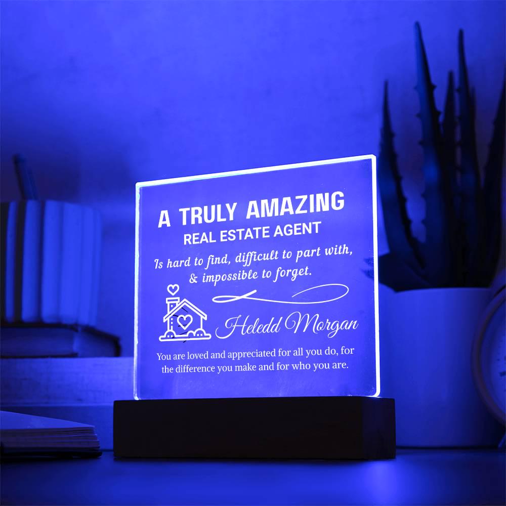 Real Estate Agent Gift Personalized LED Acrylic Plaque – Realtor Team – view 10