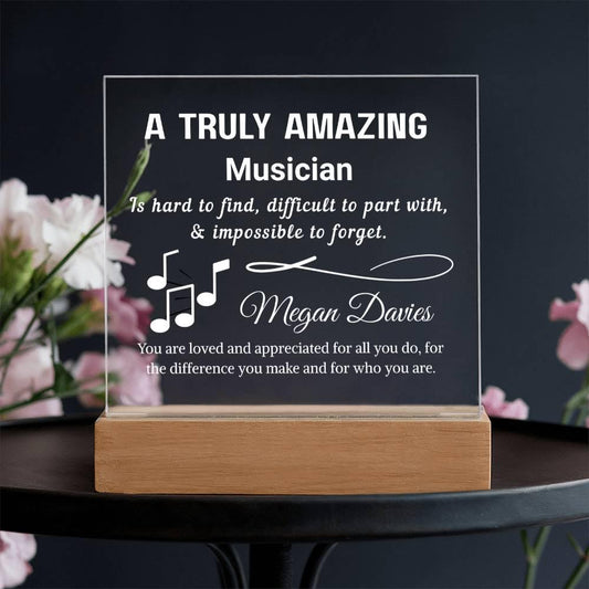 Musician Gift Personalized LED Acrylic Plaque – Gift for Musicians – view 2
