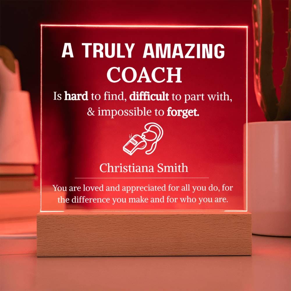Coach Gift Personalized LED Acrylic Plaque – Soccer – view 10
