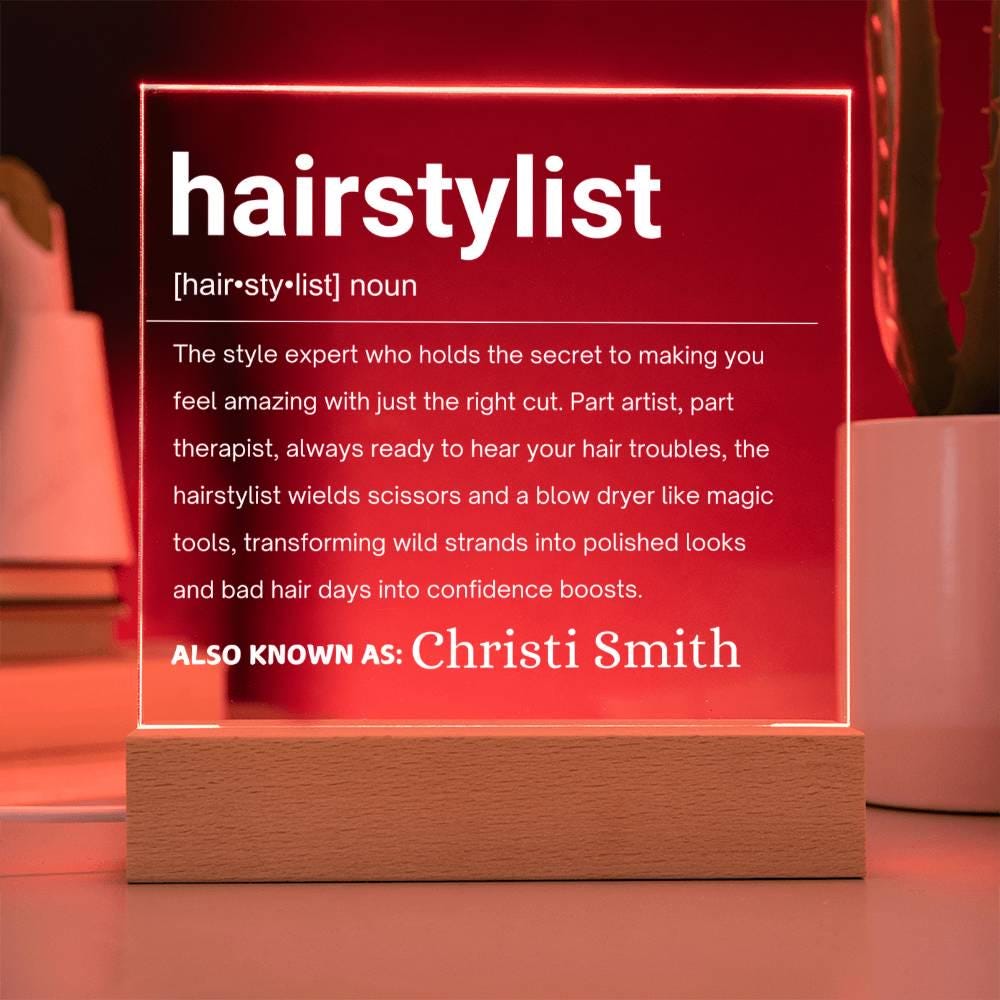 Hairstylist Gift Personalized LED Acrylic Plaque – Salon Owner Gifts – view 10