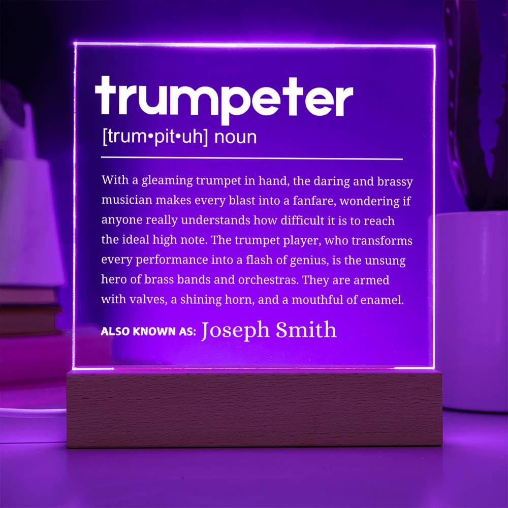 Trumpet Definition Gift Personalized LED Acrylic Plaque – view 10