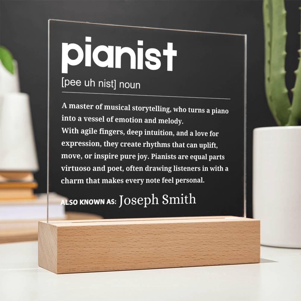 Pianists Definition Personalized LED Acrylic Plaque – Piano Lover – view 10