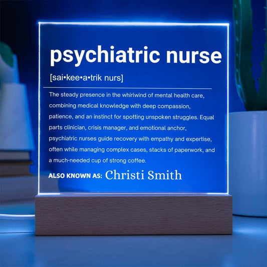 Psychiatric Nurse Gift Personalized LED Acrylic Plaque – view 2