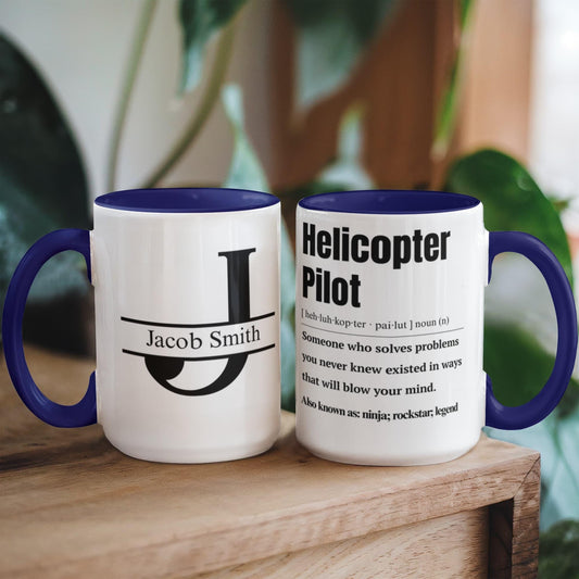 Helicopter Pilot Personalized Mug – Funny Helicopter Pilot Gift Idea – view 2