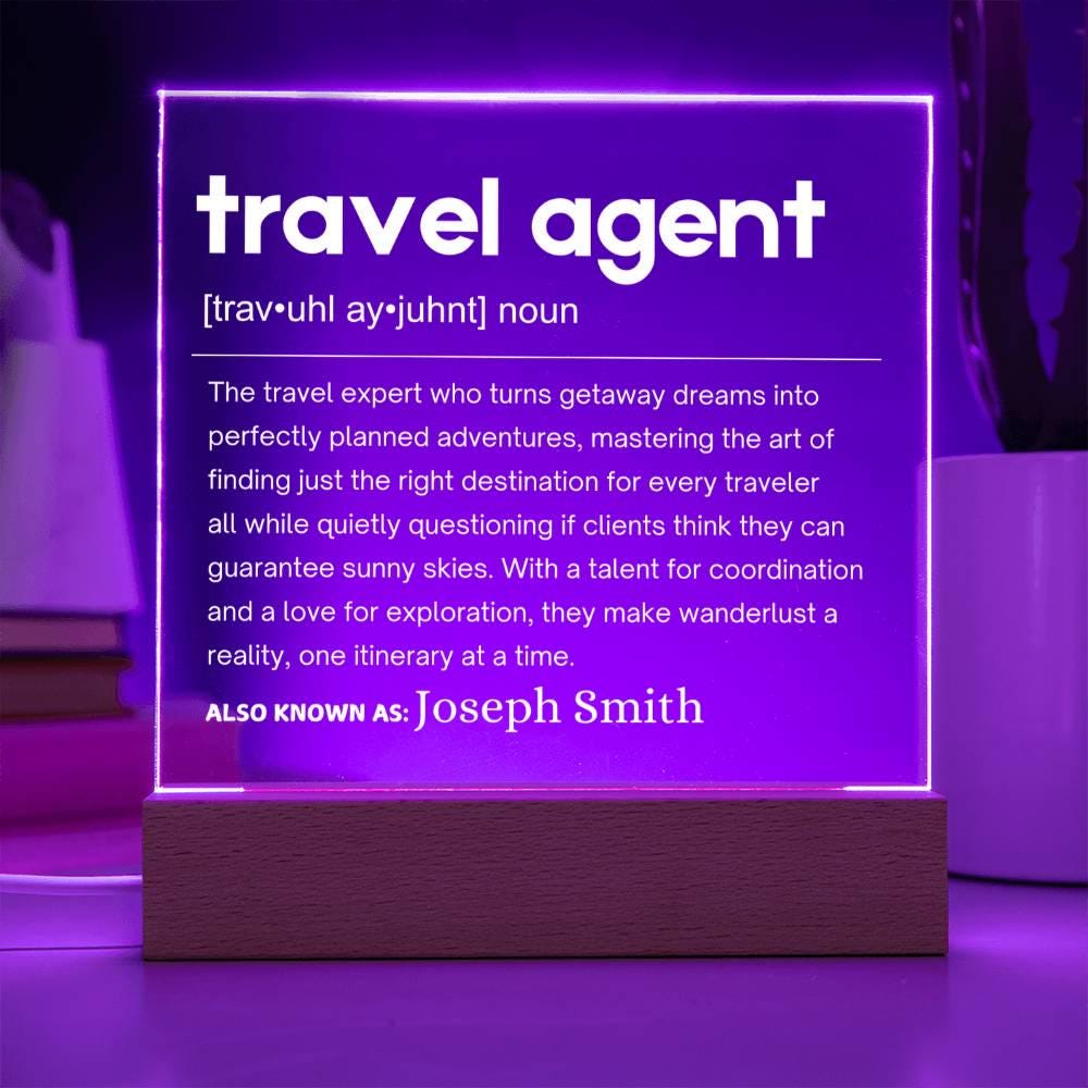 Travel Agent Gift Personalized LED Acrylic Plaque – Travel Agencies – view 10