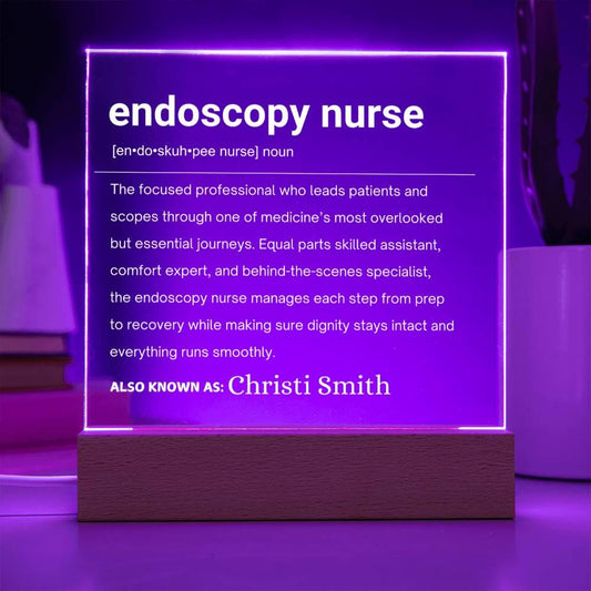 Endoscopy Nurse Gift Personalized LED Acrylic Plaque – GI Nurse – view 2