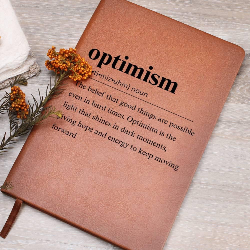 Optimism Definition Leather Journal – Wellness Journal – view 10