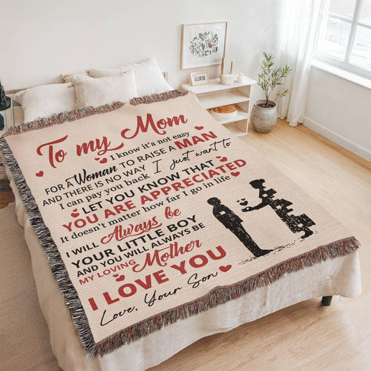 To My Mom Personalized Blanket Gift from Son – Mother Day Gifts – view 2