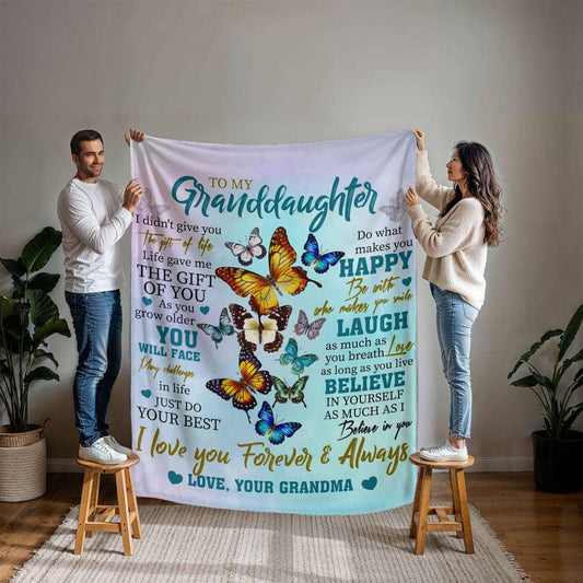 To My Granddaughter Personalized Blanket Gift from Grandma – view 2