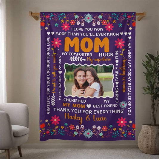 Mom Personalized Blanket Gift – Mother Day Gifts – view 2