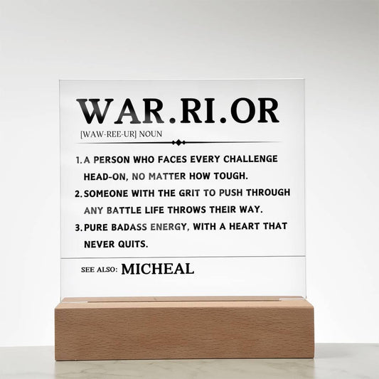 Warrior Gift Personalized Acrylic Plaque – Cancer Survivor Gift – view 2