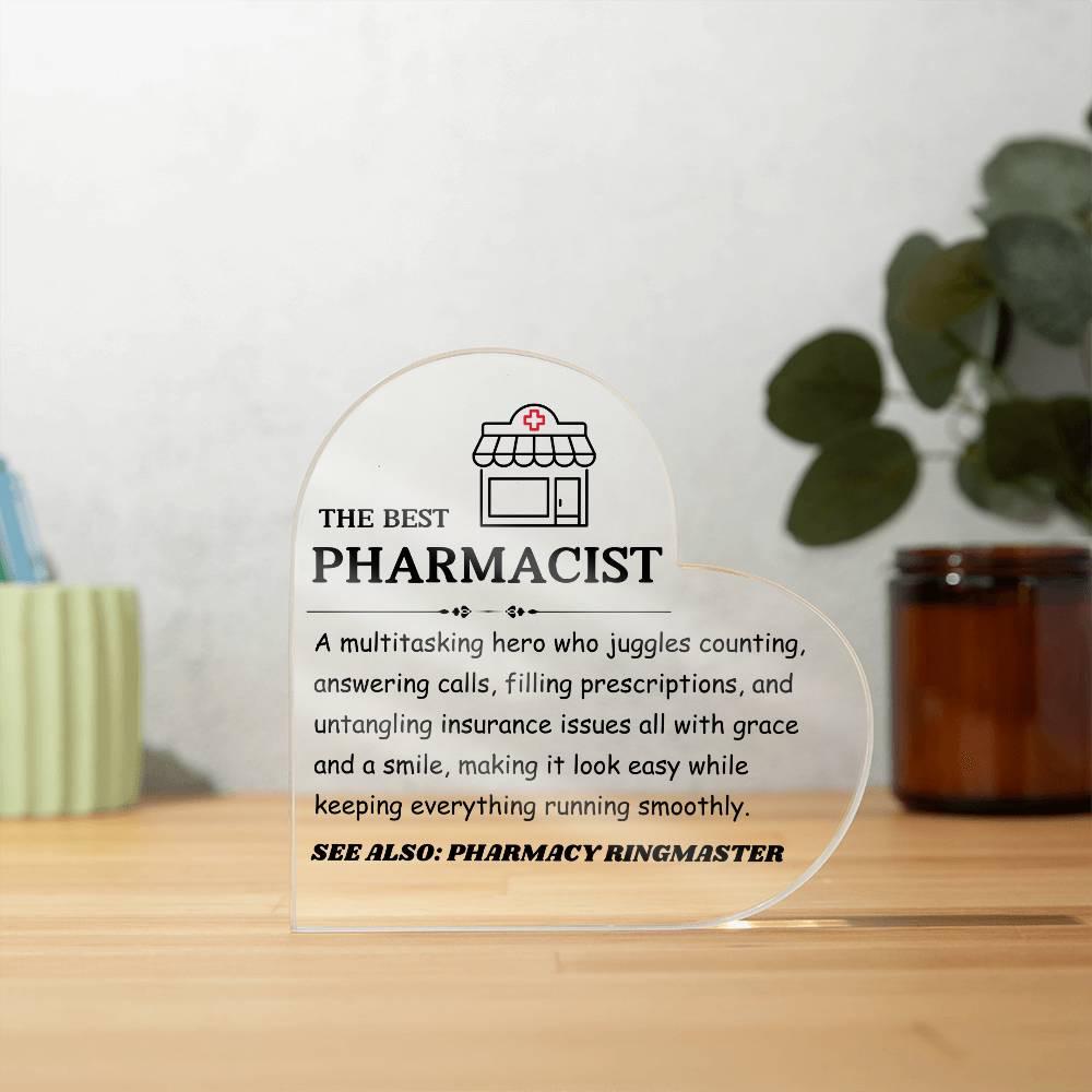 The Best Pharmacist Personalized HeartAcrylic Plaque – view 8