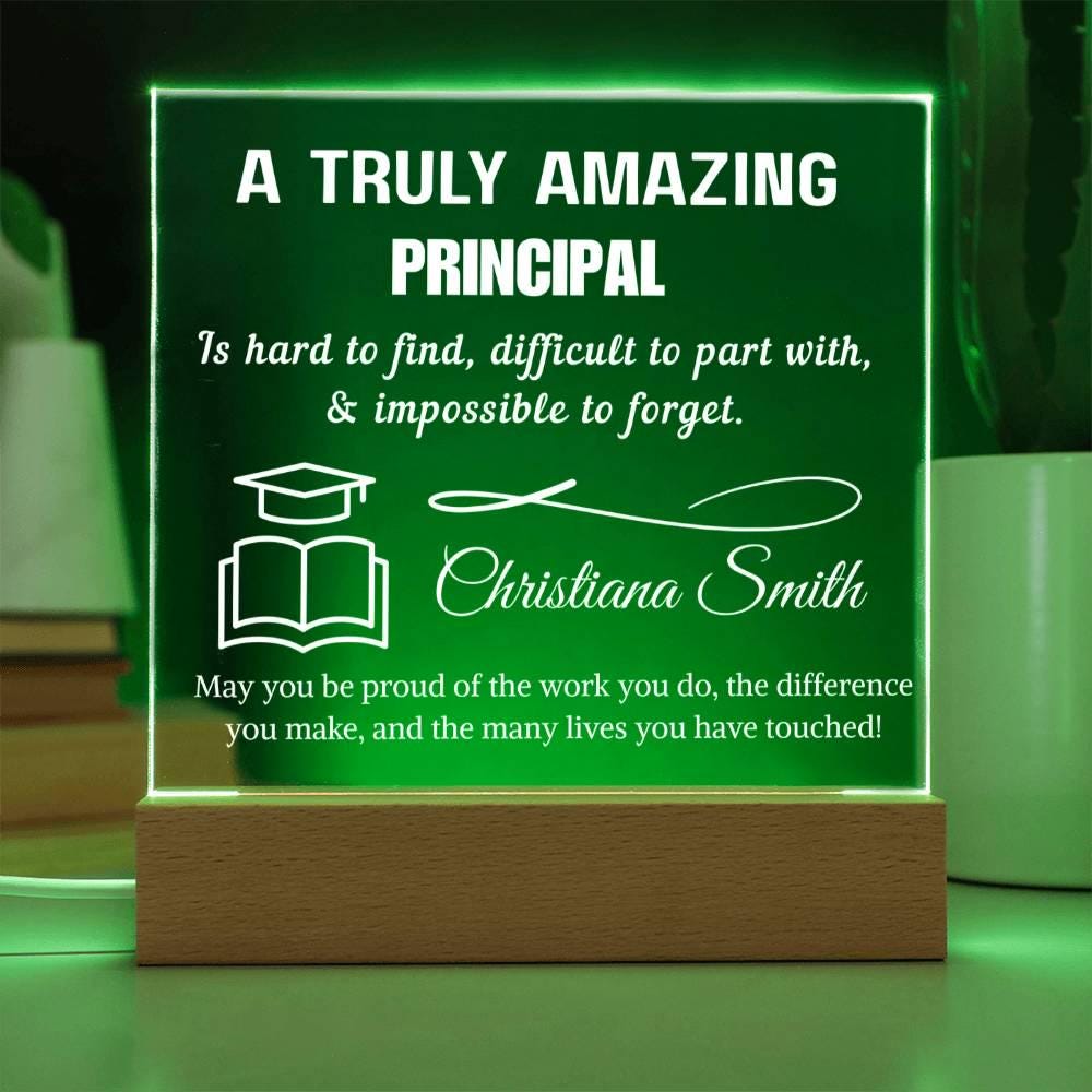 Personalized Principal Appreciation Plaque: Acrylic LED Light – view 10