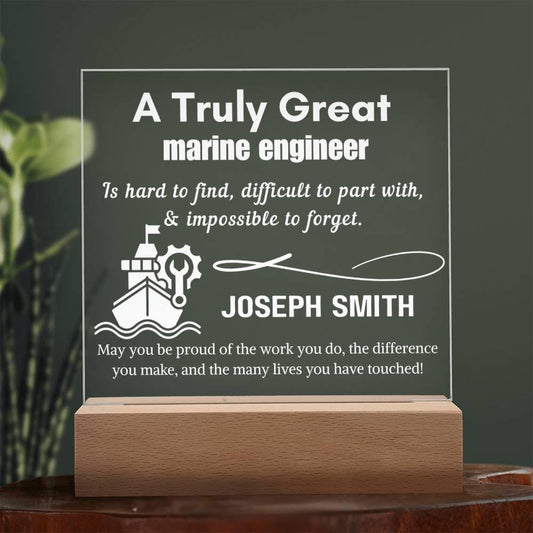 Personalized Marine Engineer Gift LED Acrylic Sign – view 2