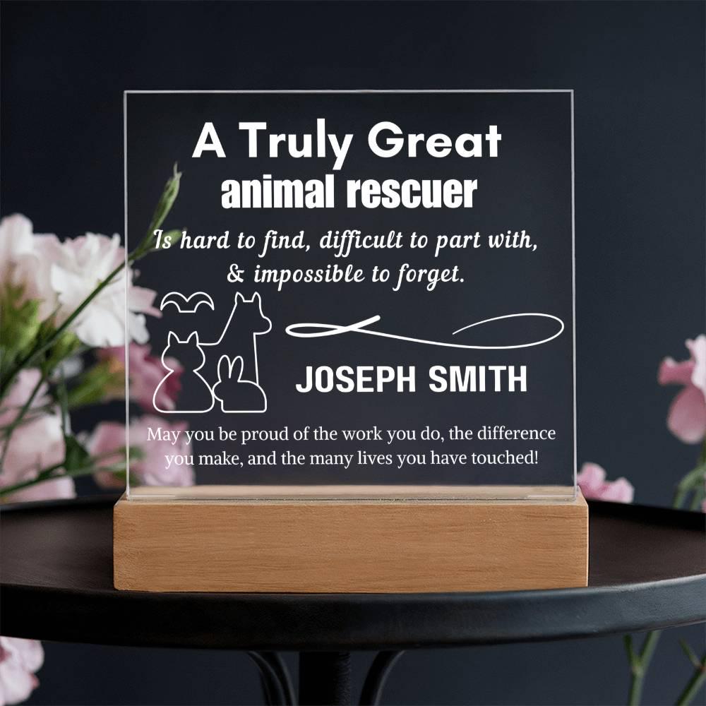 Personalized Animal Rescuer Gift LED Acrylic Sign – Dog Rescuer – view 10