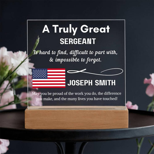 Personalized Sergeant Gift Acrylic Sign – Police Sergeant Promotion – view 2