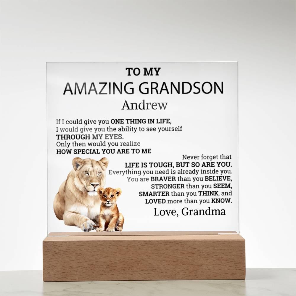 To My Amazing Grandson LED Acrylic Plaque – Grandson Gift from Grandpa – view 10