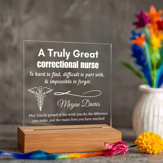 Personalized Correctional Nurse LED Sign: Appreciation Gift – view 2