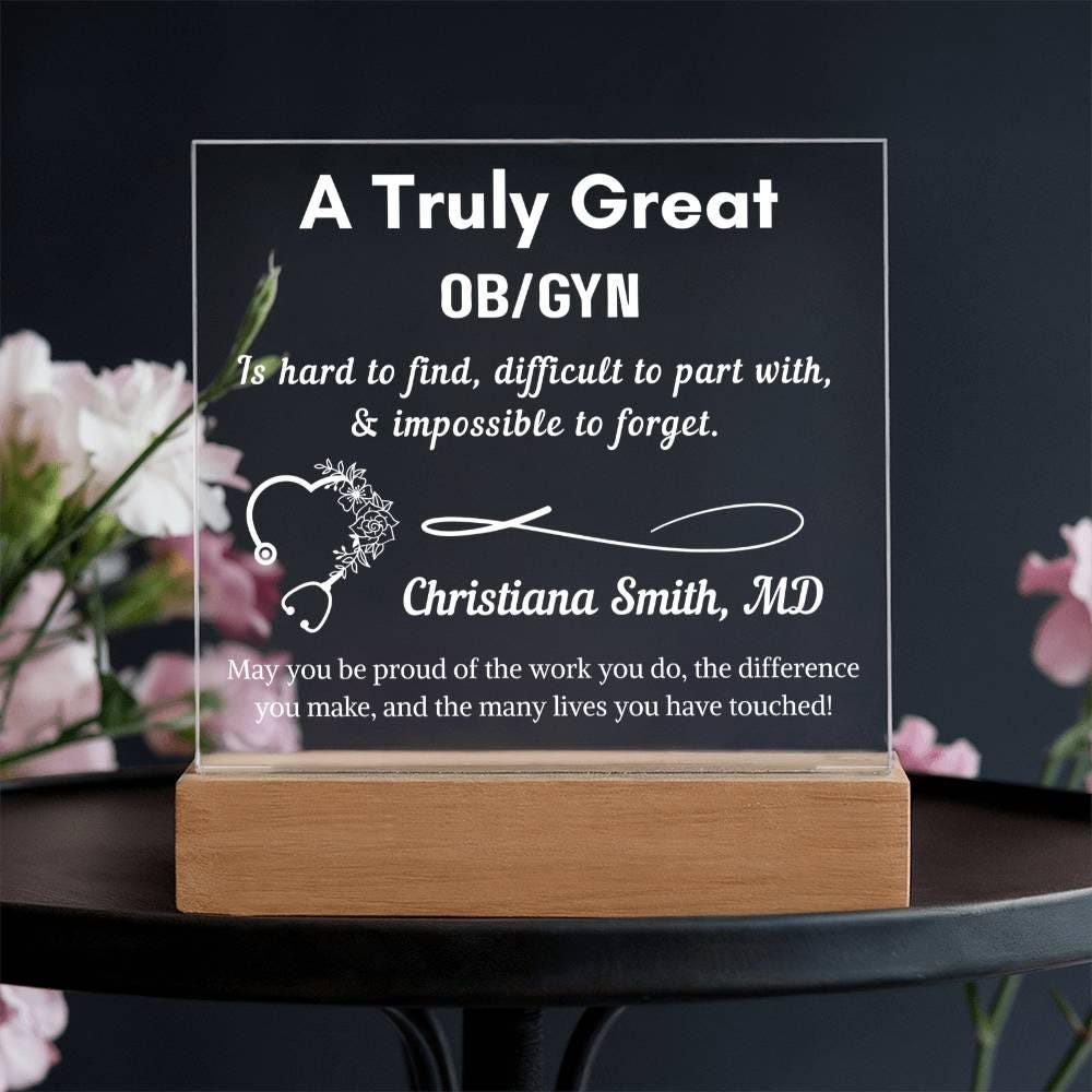 Personalized OBGYN Gift Acrylic Light Sign – Ob-Gyn Doctor – view 10