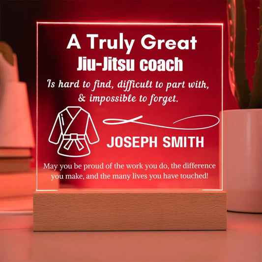 Personalized Jiu Jitsu Coach Gift Acrylic LED Sign – Jiu Jitsu – view 2