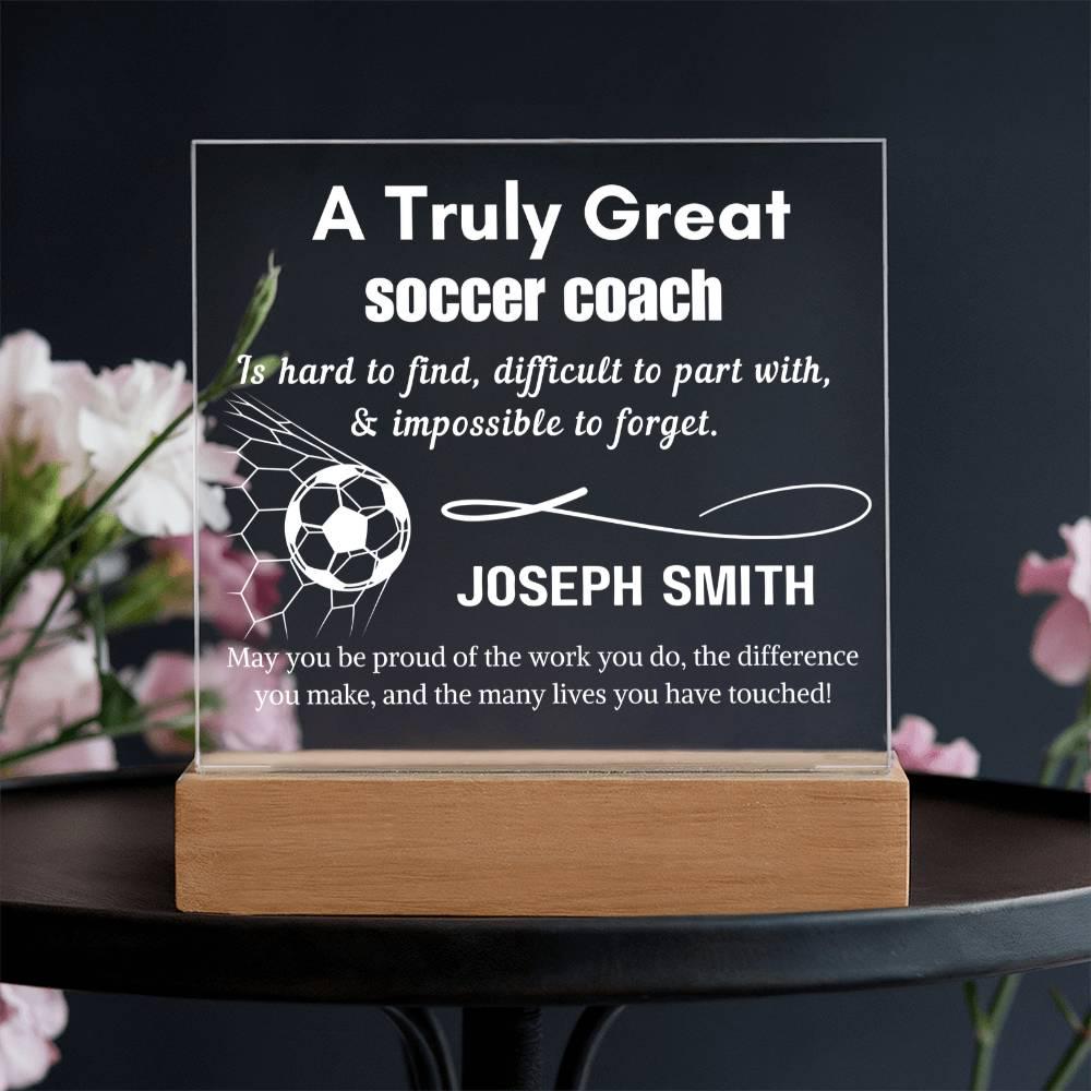 Personalized Soccer Coach Gift Acrylic LED Sign – Gift from Team – view 10
