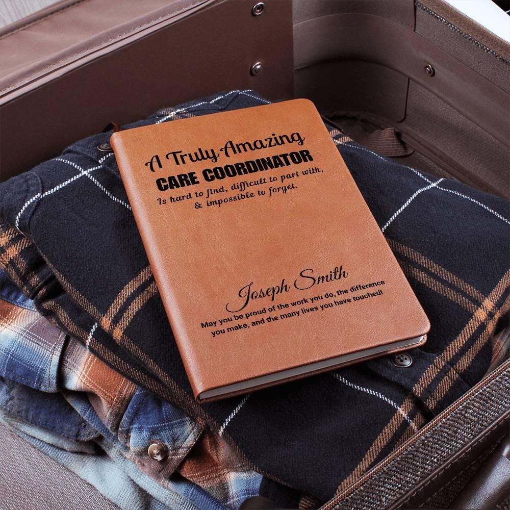 Personalized Care Coordinator Gift Vegan Leather Journal – view 10