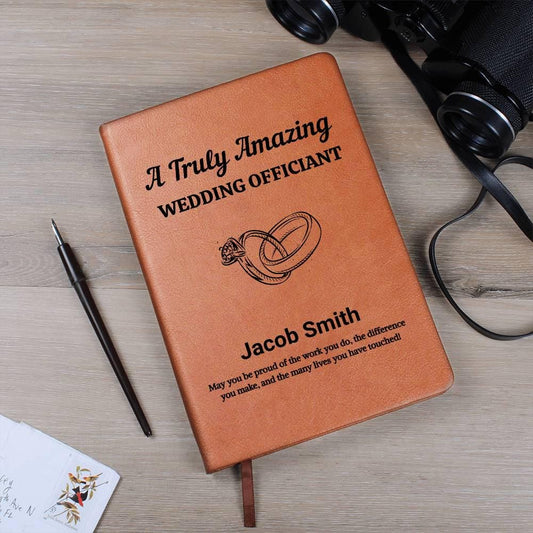 Wedding Officiant Personalized Leather Journal – Officiant Book – view 2