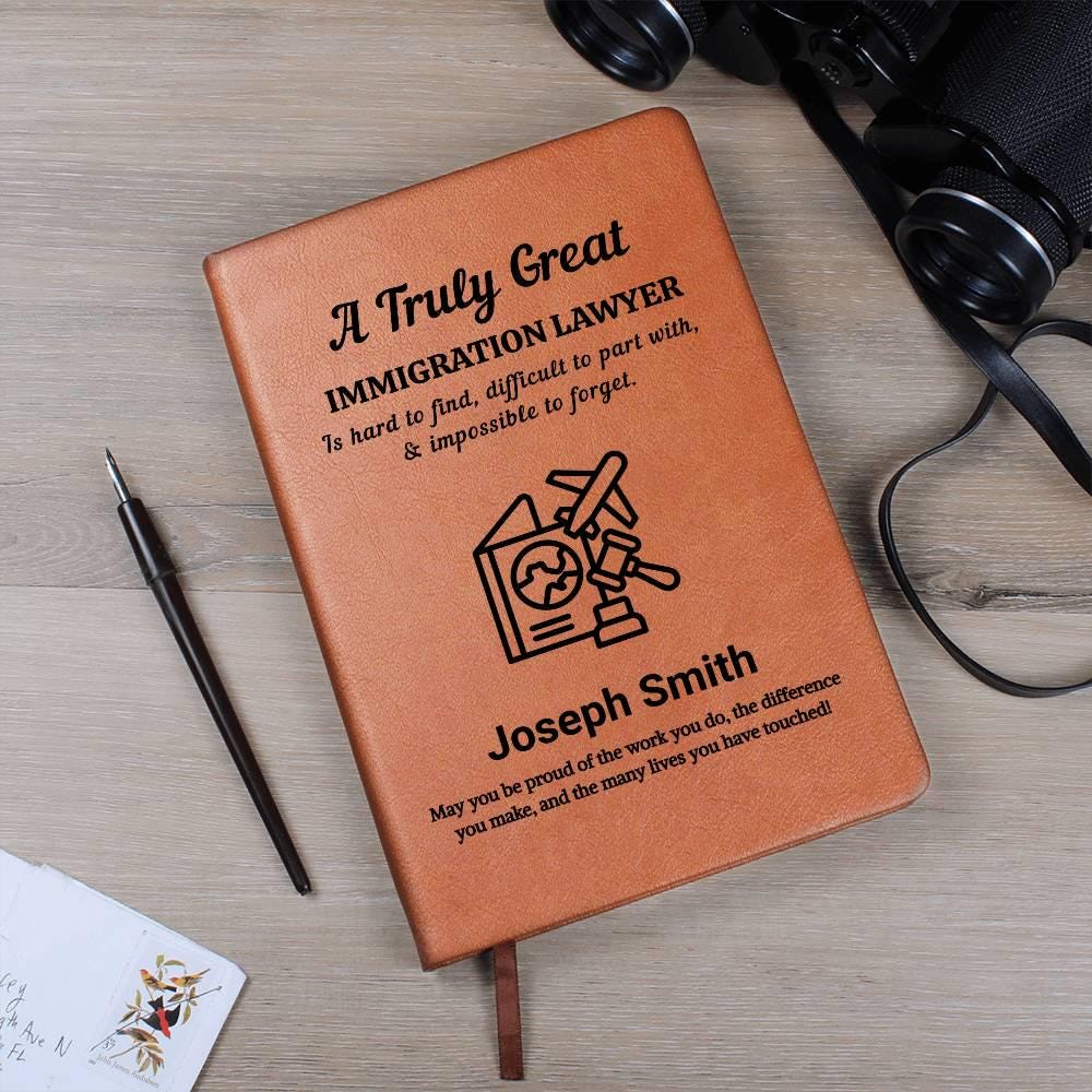 Immigration Lawyer Gift Personalized Leather Journal – view 10