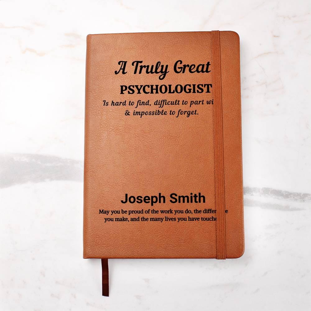 Psychologist Gift Personalized Leather Journal – Psych Grad Gift – view 10