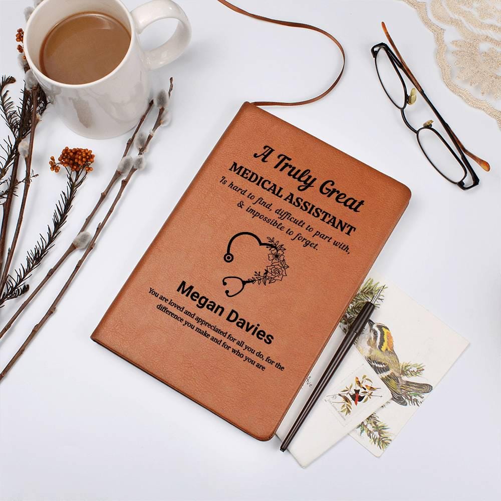 Medical Assistant Gift Personalized Leather Journal – CMA Gifts – view 10