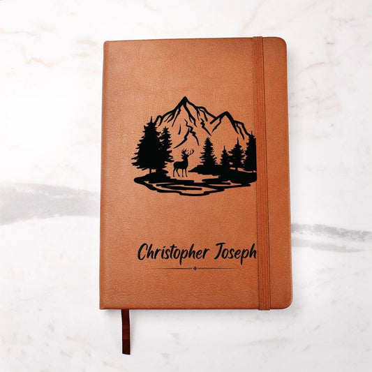 Hunting Personalized Leather Journal - Hunting Log Book – Dad Hunting – view 2
