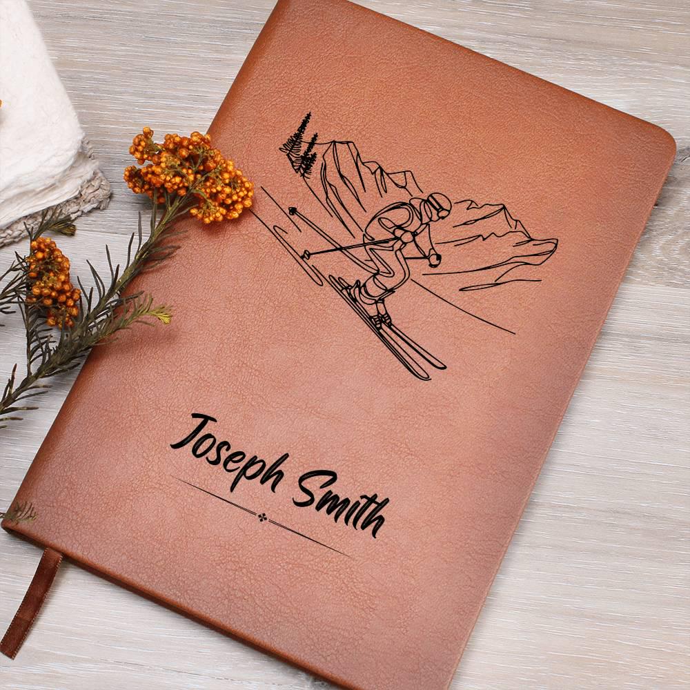Custom Leather Ski Journal – Personalized Ski Notebook Gift for Skier – view 10