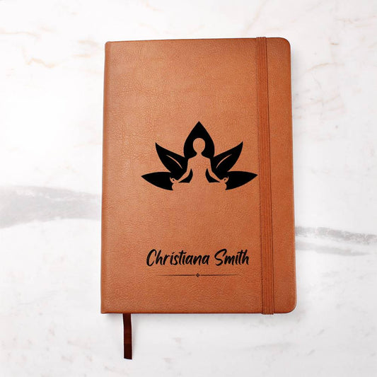 Personalized Leather Yoga Journal – Yoga Instructor Gift – Yogini – view 2