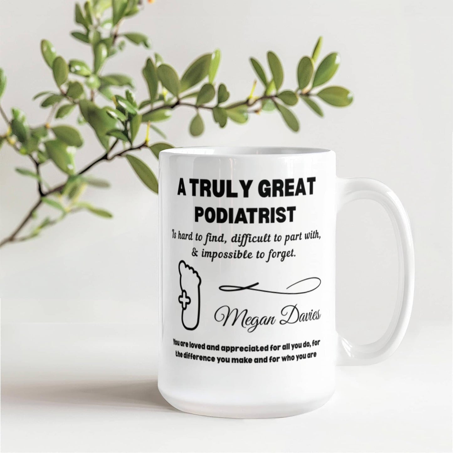 Podiatrist Personalized Color Accent Mug – Gift for Foot Doctor – view 10