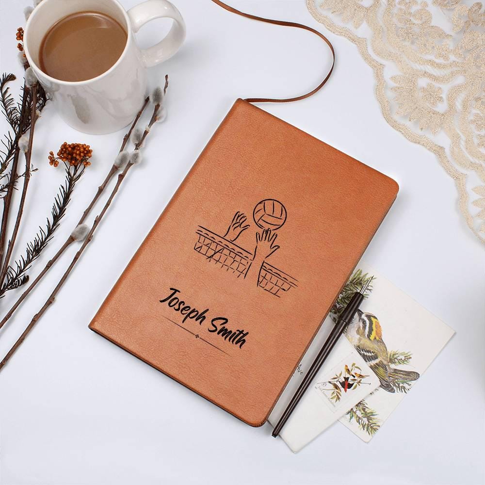 Personalized Leather Volleyball Journal – Custom Gift for Volleyball – view 10