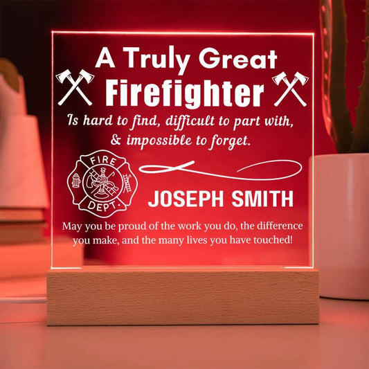 Personalized Firefighter Sign – Firefighter Appreciation Gift – view 2